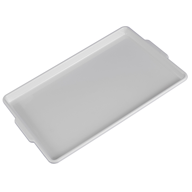 Tray white large with handle - SAN